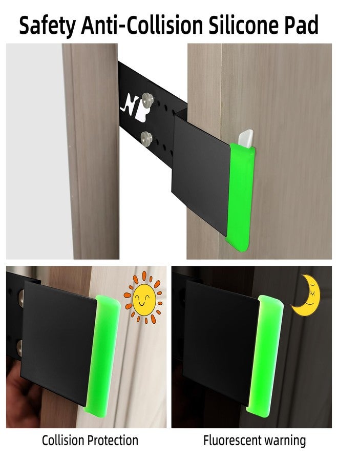 Neobay Cat Door Latch, Door Prop for Cats Keep Dogs Out of Cat Feeding Station & Litter Box, Cat Door Stopper with Silicone Anti-Collision Pad, Pet Door Interior Door Alternative, Steel Black - Image 4